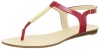 Calvin Klein Women's Samira New Patent Lizard Thong Sandal,Red,8 M US