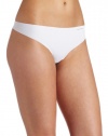 Calvin Klein Women's Invisibles Thong Panty, White, Small