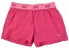 Nike Girls' Phantom 2-in-One Training Running Shorts-Pink-Large