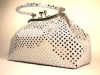 HANDBAG Tube Metallic Silver - WiseGloves EVENING BAG TOTE PURSE CLUTCH