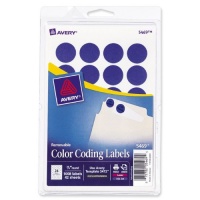 Avery Print/Write Self-Adhesive Removable Labels, 0.75 Inch Diameter, Dark Blue, 1,008 per Pack (05469)