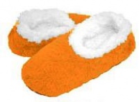 Snoozies Womens Fleece Lined Footies, Neon Brights, Orange, Medium