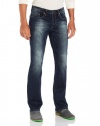 Buffalo by David Bitton Men's King Slim Bootcut Jean in Crinkled Wash