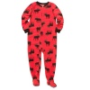 Carter's Big Boys Red Moose Fleece Footed Blanket Sleeper Pajamas-Size 7 Kids