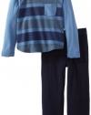 Splendid Littles Boys 2-7 Toddler Bold Stripe Jersey Set, Slate, 3T