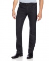 Buffalo by David Bitton Men's Six Slim Straight Leg Jean in Midnight Black Wax