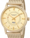 Stuhrling Original Men's 345M.333331 Classic Ascot Jupiter Swiss Quartz Day and Date Gold Tone Mesh Watch