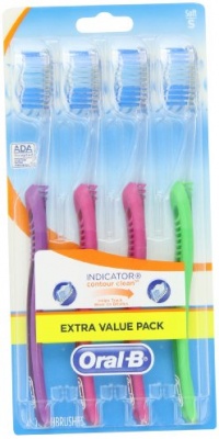 Oral-B Indicator Contour Clean Soft Toothbrush 4 Count, 4.000 Count