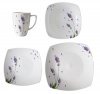 Melange Lavender Square Porcelain 32-Piece Place Setting, Service for 8