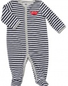 Carter's Baby Girl's Easy Entry Terry Sleep N Play - White/Navy Stripes-3 Months