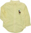 Polo Ralph Lauren Toddler Boy's Long-Sleeved Big Pony Blake Oxford, BSR Yellow, 3/3T