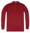 Polo Ralph Lauren Men Classic Fit Long Sleeve Interlock Pony Logo T-shirt (L, Holyday red)