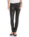 XOXO Juniors Damascus Printed Denim Skinny Pant, Black, 7