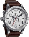 Nixon 51-30 Chrono Leather - Men's ( Silver/Brown )