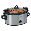 Crock-Pot SCCPVL600S Cook' N Carry 6-Quart Oval Manual Portable Slow Cooker, Stainless Steel