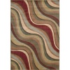 Nourison Zanibar Multicolor Waves 2.0-Feet by 2.9-Feet Polyacrylic Area Rug