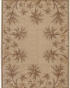 Nourison Zanibar Palm Tree Beige 5.6-Feet by 7.5-Feet Polyacrylic Area Rug