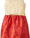 Blush by Us Angels Girls 7-16 Sequin Bodice with Brocade Skirt, Rose, 12