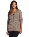 Jones New York Women's Plus-Size Long Sleeve Belted Cardigan Sweater, Jblack Multi, 1X