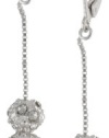 Anne Klein All That Glitters Silver-Tone and Crystal Floating Fireball Leverback Drop Earrings