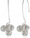 Anne Klein All that Glitters Silver-Tone Crystal Fireball Cluster Drop Earrings