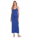 C&C California Women's Slub Jersey Tank Maxi Dress, Mirage/Blue, Small