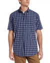 Nautica Men's Short Sleeve Small Plaid Shirt