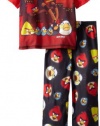 AME Sleepwear Boys Angry Birds Sling Shot, Black/Red, 8