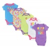 Rocawear Classic Newborn Girls Purple & Lime 5Pc Bodysuit Set (0/3M)