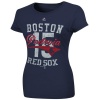 Dustin Pedroia Women's Navy Majestic Boston Red Sox Ladies Man T-Shirt