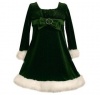 Bonnie Jean Girls Sparkly Green Velvet Holiday Dress - So Elegant! (Size - 5)