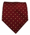 100% Silk Woven Burgundy Polka Dot Tie