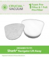 Shark Navigator Lift-Away NV350, NV351, NV352, NV355, NV356, NV356E, NV357 Washable Foam and Felt Pre-Filter Replacement Kit 2-Pack; Replaces Shark Part# XFF350