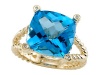 Genuine Blue Topaz Ring by Effy Collection® in 14 kt Yellow Gold Size 6.5