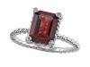 Genuine Garnet Ring by Effy Collection® in 14 kt White Gold Size 7