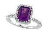 Genuine Amethyst Ring by Effy Collection® in 14 kt White Gold Size 5.5