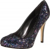 Ivanka Trump Women's Pinki Platform Pump,Blue/Black Glitter Material,6 M US