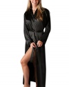 Del Rossa Women's Long Classic Satin Lounge Robe