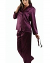 Alexander Del Rossa Women's Classic Satin Pajama Set