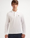 Lacoste l/s classic pique polo white lg