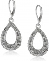 Kenneth Cole New York Pave Item Boost Silver Pave Open Teardrop Earrings