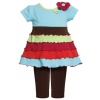 Size-3/6M BNJ-3860B 2-Piece MULTICOLOR COLOR-BLOCK PURL EDGE KNIT Dress/Legging Outfit Set,B63860 Bonnie Jean Baby/NEWBORN