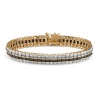 13.75 TCW Princess-Cut Midnight Sapphire and Diamond Accented Tennis Bracelet in 18k Gold-Plated