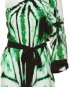 RAMPAGE Open One-Shoulder Printed Tunic W/ Belt [42074240103], GRNBLK, MED