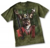 Collections Etc - Buck Hunter Green Camouflage Deer T-Shirt Unisex Green Medium