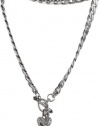 Juicy Couture Pave Heart Starter Necklace Silver-Tone