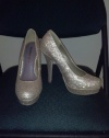 Madden Girl Toriie Platform Gold Sparkle Pump