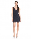 BCBGMAXAZRIA Women's Marissa V-Neck Dress, Dark Midnight, 2