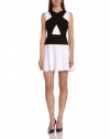 BCBGMAXAZRIA Women's Aloissa Color Blocked Ponte Dress, White Combo, 6