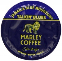 Marley Coffee Talkin Blues Coffee, 100% Jamaica Blue Mountain, Single Serve RealCup for Keurig K-cup Brewers, 24 Count